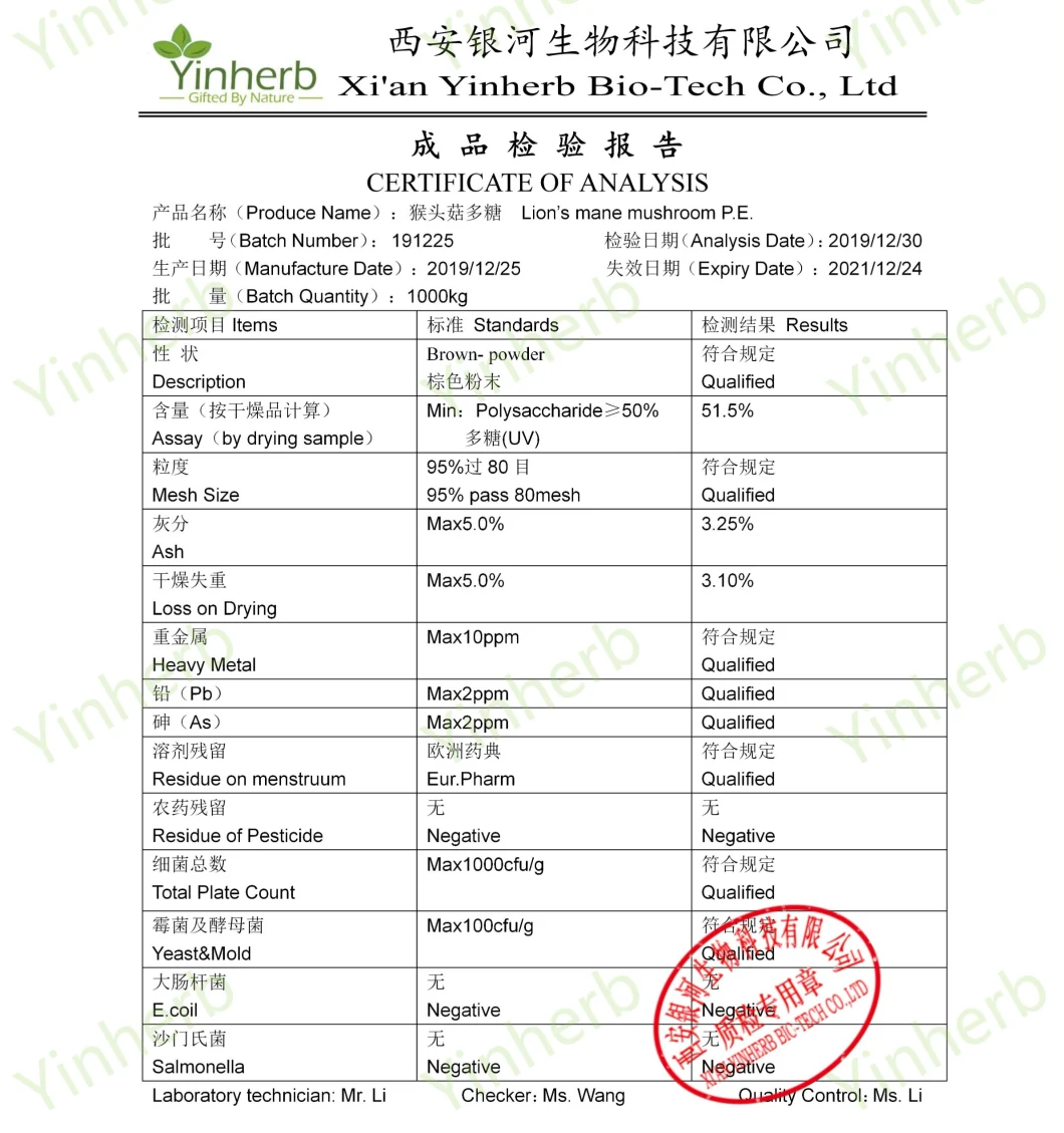 Professional Production and Wholesale Cordyceps Sinensis Extract / Super Lion&prime; S Mane Mushroom